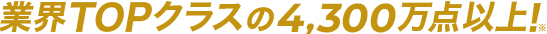 業界TOPクラスの4,300万点以上！